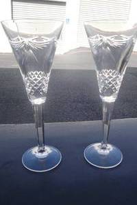 lot 81 image: Pair of Waterford Crystal Champagne Flutes