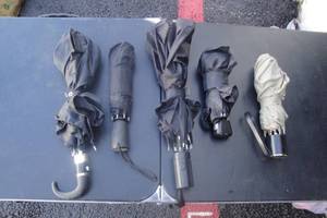 lot 96 image: Lot of 5 Umbrellas, Used, Mixed Sizes, Syles and Brands