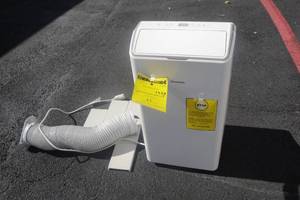 lot 84 image: Hisence Portable Room Air Conditioner with Window Exhaust Attachment and Flex Exhaust Tubing, Lighrtly Used