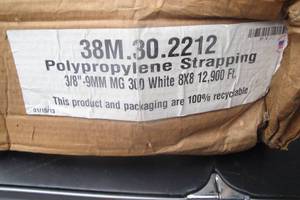 lot 119 image: Polypropylene Strapping 38-9mm, MG White, 12,900 Long