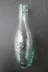 lot 125 image: Brooks Bar, Est.A. Craven Ltd 1842, Aqua Bubble Glass Bottle, about 7