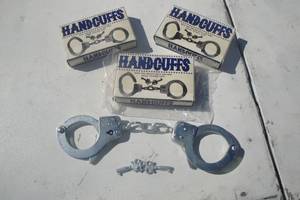 lot 138 image: 3- Pair of Handcuffs with 2 Keys Per Set, Unused in Box, 3 Times the Money