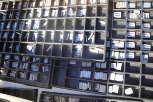lot 143 image: X-Large Lot of Sorted And Unsored Lead Printers Type Letters And More, Very Heavy Lot.