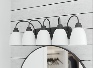 lot 3 image: New Other Project Source Wynfield 31.5 5-Light Matte Black Led, Traditional Vanity Light - As Shown - (READ)