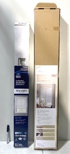 lot 13 image: Lot Of 2 - (1) 2 Room Darkening Cordless Faux Wood Blind White & (1) 1 Cordless Vinyl Mini Blind - In Condition As Shown - (READ)