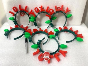 lot 23 image: Lot Of 7 New With Tags - Be Jolly Christmas Light Up Headband - As Shown