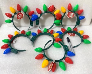 lot 27 image: Lot Of 7 New With Tags - Be Jolly Christmas Light Up Headband - As Shown