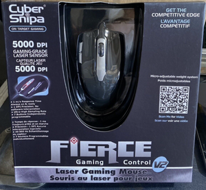 lot 60 image: New Gaming Mouse By Cyber Snipa Fierce Control V2 Laser 5000 DPI On Target - As Shown