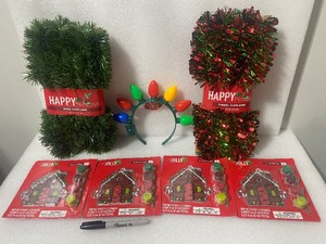 lot 35 image: Lot Of 7 New - Mixed Christmas Items - As Shown