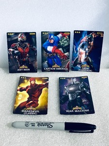 lot 63 image: Lot Of 5 - Marvel Contest Of Champions Playing Cards, Series 2 - In Condition As Shown - (READ)