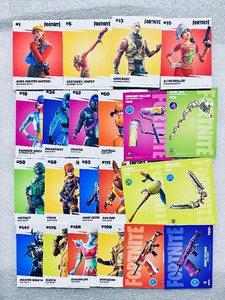 lot 68 image: Lot Of 22 - Fortnite Playing Cards 2021 (16) Character Outfits & (6) WeaponsTool - In Condition As Shown