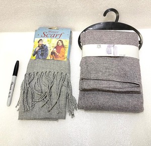 lot 106 image: Lot Of 2 - New With Tags Winter Gray Scarfs - As Shown