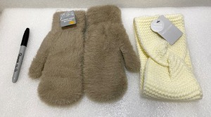 lot 107 image: Lot Of 2 - New With Tags Winter Gloves & Knit Headband - As Shown