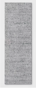 lot 121 image: New Project 62 Chunky Knit Wool Woven Rug 28 x 84 - Gray - Retails 80