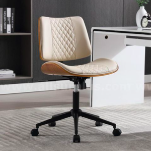 lot 145 image: New Other BERYTH Home Office Chair with Wheels, Adjustable Height Small Desk Chair, PU Leather Mid Back 360 Swivel - As Shown - (READ)