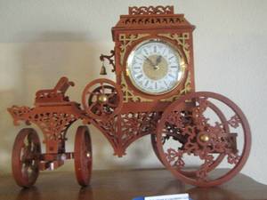lot 1 image: MID CENTURY JAPANESE CARRIAGE MANTLE  CLOCK