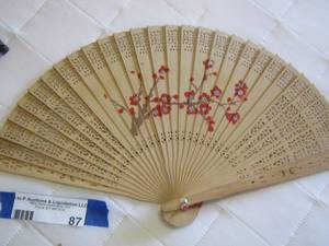 lot 87 image: Wooden small hand fans - CHEERY BLOSSOM