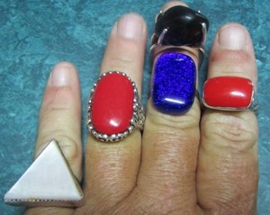 lot 157 image: qty 5 womens rings