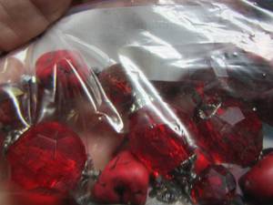 lot 217 image: red beaded necklace