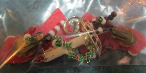 lot 221 image: Santa clip on earrings, candle shirt pin