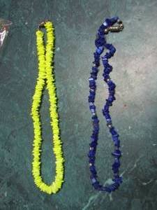 lot 205 image: yellow rock and blue rock necklace
