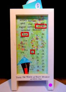 lot 59 image: DOUBLE SIDED CHALKBOARD AND CALENDER A FRAME DISPLAY WTAGS
