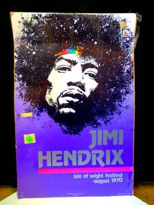 lot 66 image: VINTAGE 1985 JIMI HENDRIX WALL POSTER FROM 1970 ISLE OF WRIGHT FESTIVAL $$