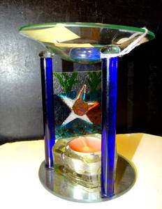 lot 73 image: OCEAN THEME GLASS TEA CANDLE HOLDER - NEW