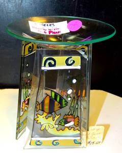lot 74 image: OCEAN THEME GLASS TEA CANDLE HOLDER - NEW