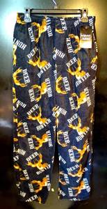 lot 109 image: NEW WTAGS - LOUNGEWEAR by FUN BOXERS - HUNTER THEMED MENS XL FLEECE PANTS $$