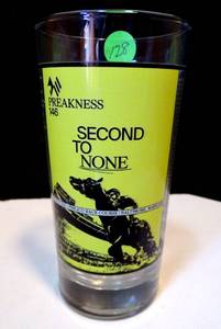 lot 128 image: PREAKNESS 146 16 OZ GLASS TUMBLER