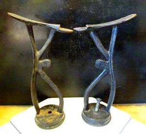 lot 133 image: LOT OF 2 - VINTAGE CAST IRON SHOE STANDS