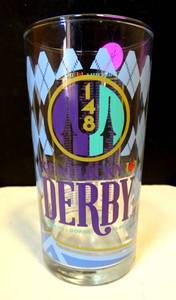 lot 134 image: KENTUCKT DERBY 148 GLASS 16 OZ TUMBLER