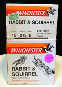 lot 147 image: WINCHESTER RABBIT & SQUIRREL - 12 ga, 2 34 6 SHOT (2 X MONEY)