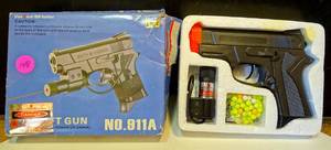 lot 148 image: NO 911A 6MM PELLET GUN WITH LAZER SCOPE