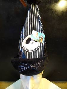 lot 168 image: NEW WITH TAGS - TIM BURTONS NIGHTMARE BEFORE CHRISTMAS BLACK SANTA CAP - EMBROIDERED