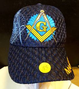 lot 183 image: BLUE FREEMASON EMBROIDERED HAT