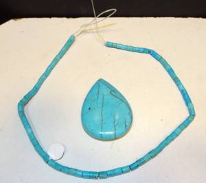 lot 188 image: NICE TURQUOISE STONE AND BEADS AS SHOWN