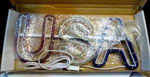 lot 197 image: LIGHT UP USA SIGN DISPLAY