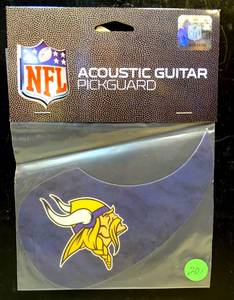lot 201 image: NFL LICENSED ACOUSTIC GUITAR PIC GUARD - MINNESOTA VIKINGS