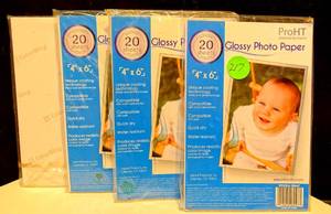 lot 217 image: NEW LOT OF 4 - ProHT 4 X 6 PHOTO PAPER - (80 SHEETS TOTAL)