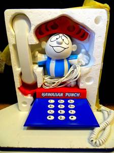 lot 220 image: BIG $ RARE FIND - APPEARS UNUSED - 1980s HAWAIIAN PUNCH CHARACTER PHONE $$$