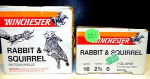 lot 231 image: WINCHESTER RABBIT & SQUIRREL - 12 ga, 2 34 6 SHOT (2 X MONEY)
