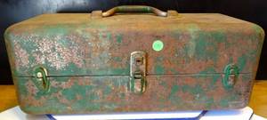 lot 235 image: VINTAGE OLD METAL TOOL BOXTACKEL BOX