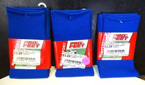lot 238 image: LOT OF 3 - BOYS SPORT SOCKS (BLUE)
