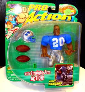 lot 246 image: 1999 NFL STARTING LINEUP PRO ACTION BARRY SANDERS ACTION FIGURE by HASBRO