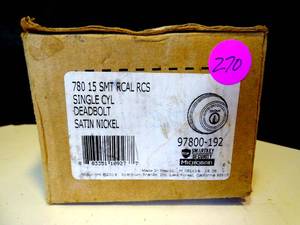 lot 270 image: MICROBAN SINGLE CYLINDER DEADBOLT 780 15 - NEW IN BOX