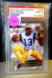 lot 298 image: 2000 Collectors Edge Graded - Uncirculated #144 Kurt Warner 5000 PSA 9 $$