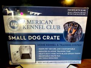 lot 299 image: AMERICAN KENNEL CLUB SMALL DOG CRATE (FITS UP TO 25 LBS)