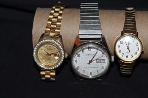 lot 122 image: Three Wrist Watches. Elgin, Impex, and Timex